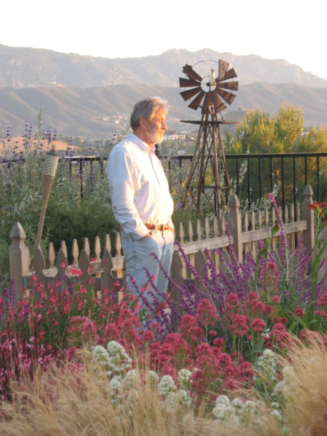 Ian reflects picturesquely in the backyard meadow.